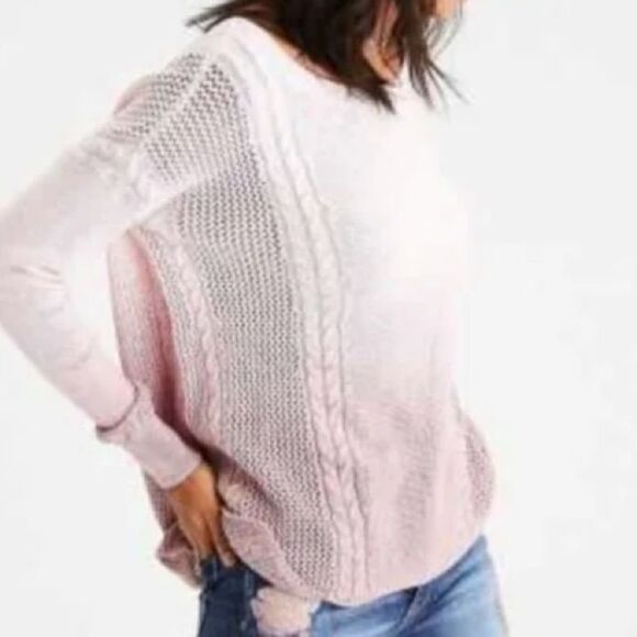 American Eagle Outfitters Sweaters - AMERICAN EAGLE Women’s Two Toned Ombré Open Knit Sweater Pink Size Small